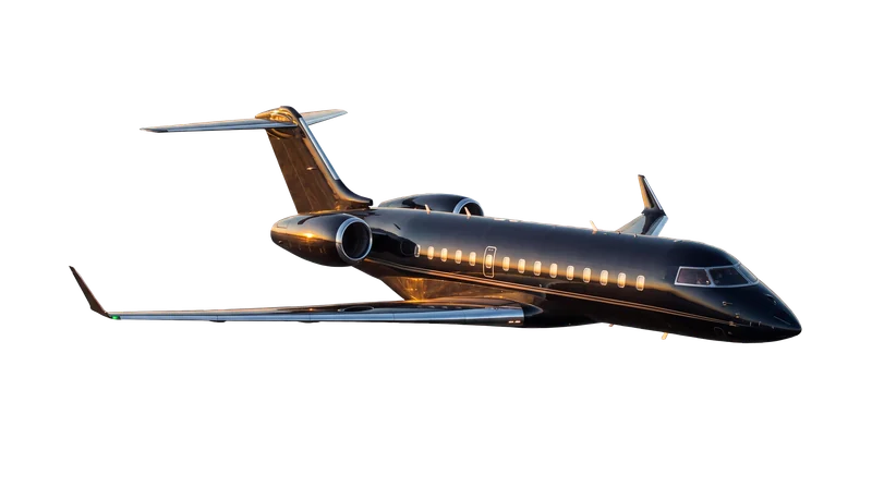 Silver private jet
