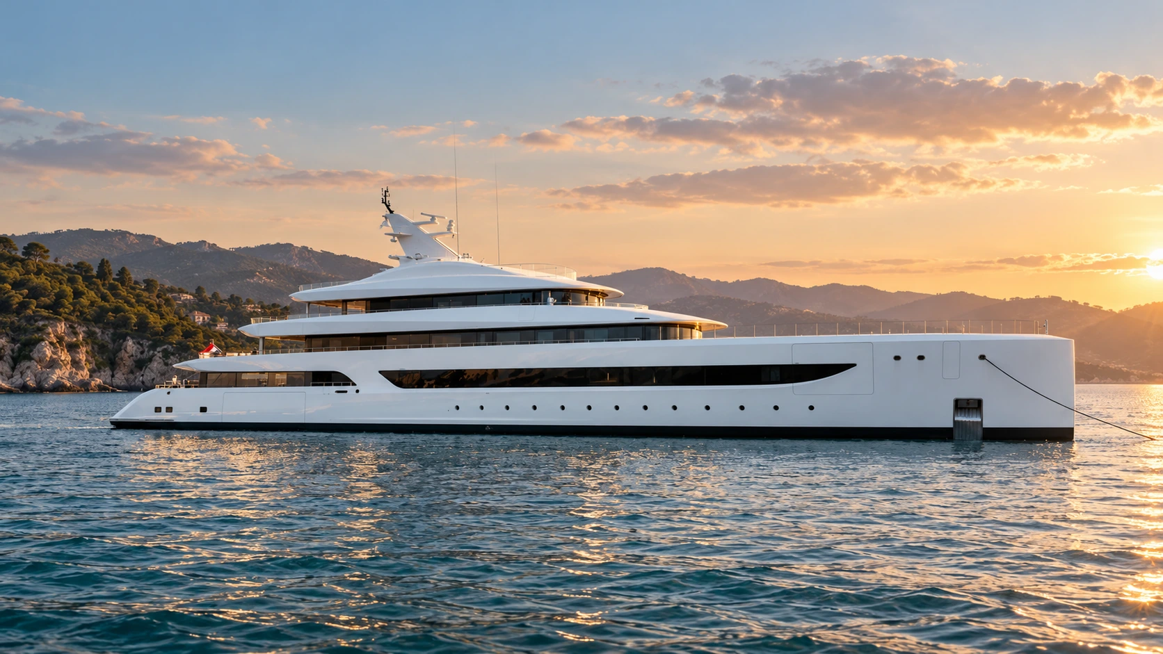 AI-generated Feadship fleet illustration based on Project 828