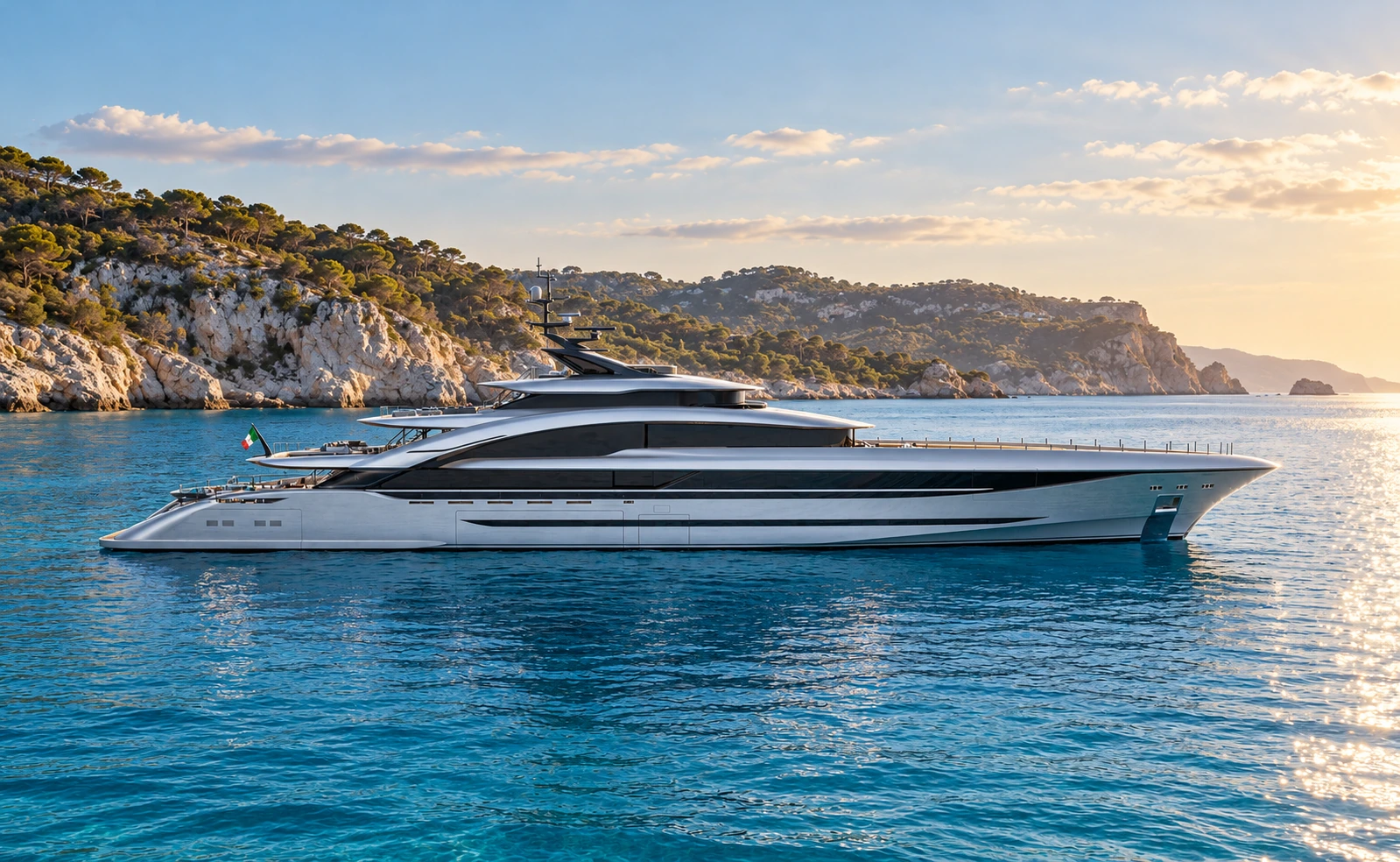 AI-generated interpretation of the ISA Poseidon 86 yacht concept