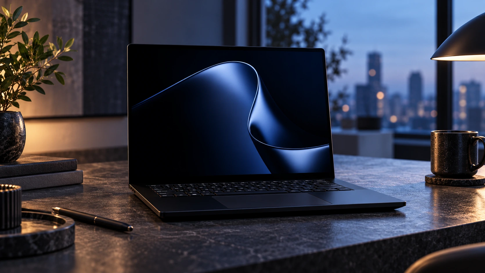 AI-generated illustration of Microsoft Surface Laptop Ultra on a desk